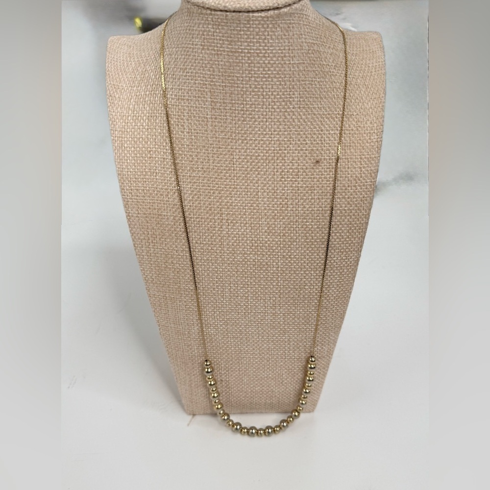 Park Lane gold-tone necklace featuring sliding beads 23” signed